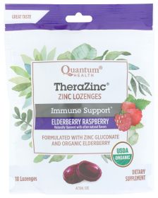 QUANTUM: Lozenges TheraZinc Elderberry Organic, 18 ea