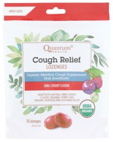 QUANTUM: Lozenges Cough Relief Cherry Organic, 18 ea