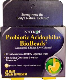 NATROL: Acidophilus Biobeads Probiotic, 30 cp