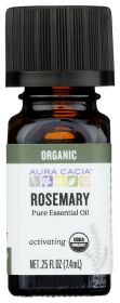AURA CACIA: Organic Rosemary Essential Oil, 0.25 oz