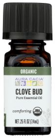 AURA CACIA: Organic Clove Bud Essential Oil, 0.25 oz