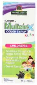 NATURES ANSWER: Kids Natural Mullein X Cough Syrup, 4 fo