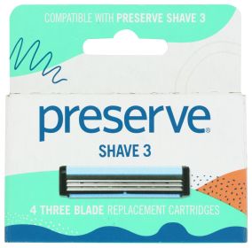 PRESERVE: Razor Blade Replacement Triple Blade 4 Cartridge, 1 ea