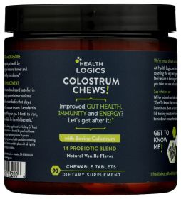 HEALTH LOGICS: Colostrum Chews Vanilla, 90 tb