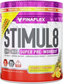 FINAFLEX: STIMUL8, Original Super Pre Workout Powder Fruit Punch, 240 gm
