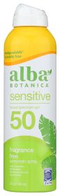 ALBA BOTANICA: Sensitive Sunscreen Fragrance Free Spf 50, 6 oz