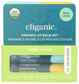 CLIGANIC: Organic Lip Balm Set Fresh Faves, 2 ea