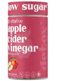 VITAFIVE: Low Sugar Apple Cider Vinegar Gummies Cleanse and Detox, 50 pc