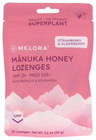 MELORA: Strawberry and Elderberry Manuka Honey Lozenges, 2.1 oz