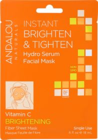 ANDALOU NATURALS: Instant Brighten and Tighten Hydro Serum Facial Sheet Mask, 0.6 fo