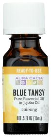 AURA CACIA: Blue Tansy Essential Oil in Jojoba Oil, 0.5 oz