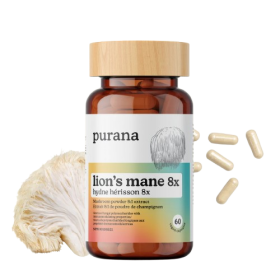 PURANA: Lions Mane 8 1 Capsules, 60 vc