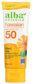 ALBA BOTANICA: Hawaiian Sunscreen Island Vibe Sunscreen Lotion SPF 50, 3 oz