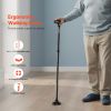 VEVOR Walking Cane for Man Woman, Folding Walking Stick with 8-Level Adjustable Height, 4-Pronged Pivoting Base