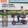 VEVOR Heavy-Duty 4 Wheel Mobility Scooter for Adults & Seniors - Folding Electric Powered Mobility Scooter & 12 Mile Long Range