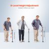 VEVOR Walking Cane for Man Woman, Folding Walking Stick with 8-Level Adjustable Height, 4-Pronged Pivoting Base
