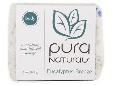 PURA: Body Sponge Eucalyptus Breeze Soap, 1 oz