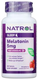 NATROL: Melatonin Fast Dissolve Strawberry Tablets 5mg, 90 tb