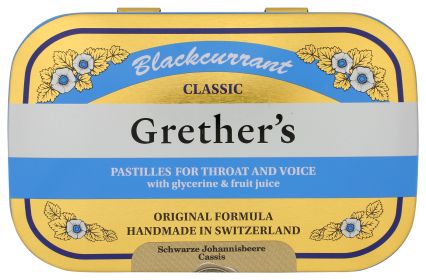GRETHERS: Regular Blackcurrant Pastilles, 2 oz