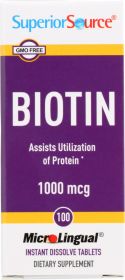 SUPERIOR SOURCE: Biotin 1000 MCG, 100 tb