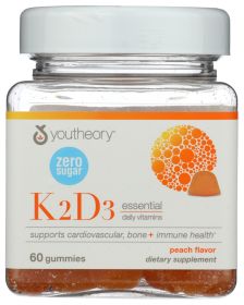 YOUTHEORY: Vitamin K2D3 Gummy Peach, 60 pc