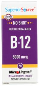 SUPERIOR SOURCE: No Shot Methylcobalamin B-12 5000mcg, 60 tb