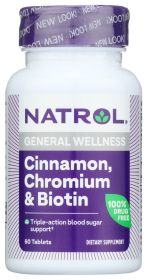 NATROL: Cinnamon Chromium and Biotin, 60 tb