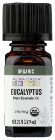 AURA CACIA: Organic Eucalyptus Radiata Essential Oil, 0.25 oz