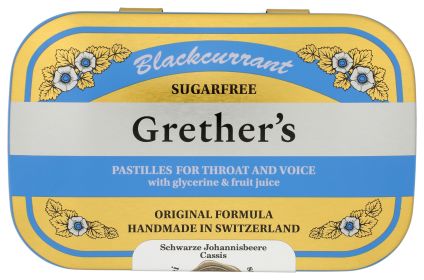 GRETHERS: Sugarfree Blackcurrant Pastilles, 2 oz