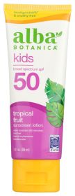 ALBA BOTANICA: Kids Tropical Sunscreen Fruit Sunscreen Lotion SPF 50, 3 oz